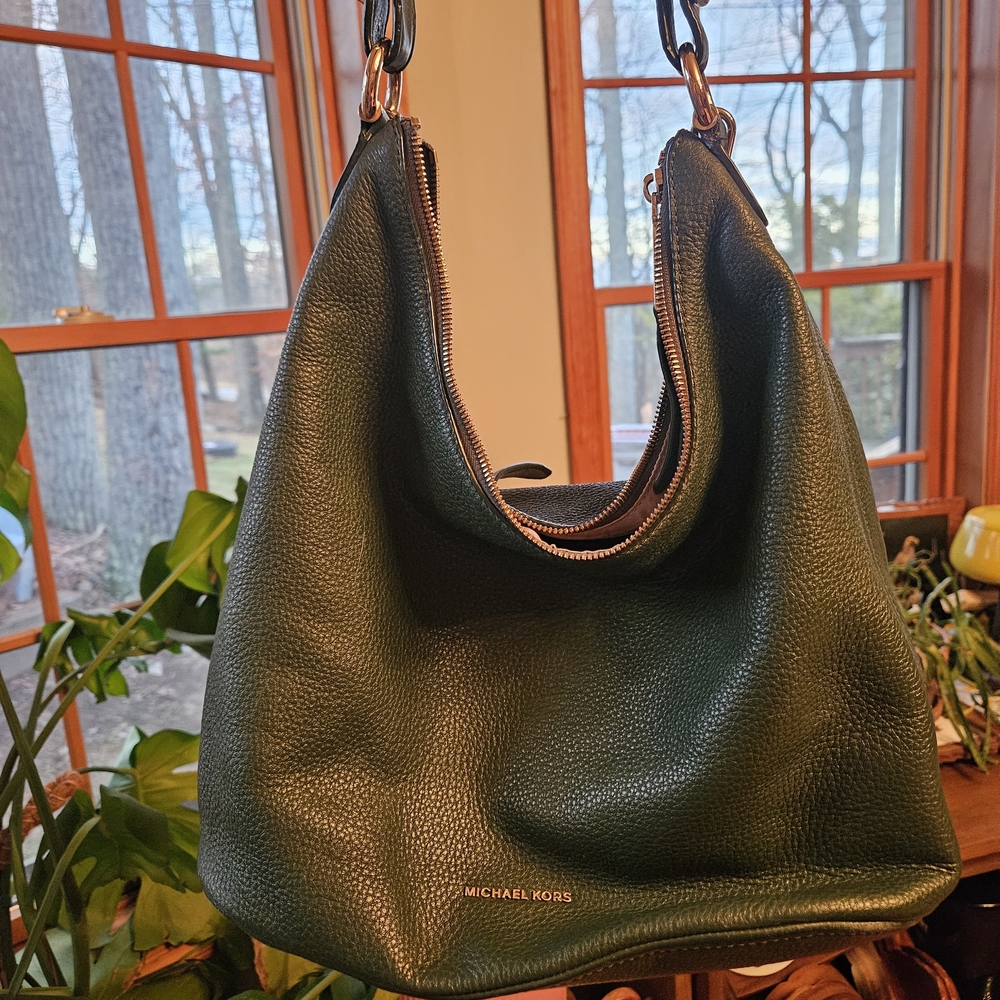 Michael Kors Dark Green Hobo Bag